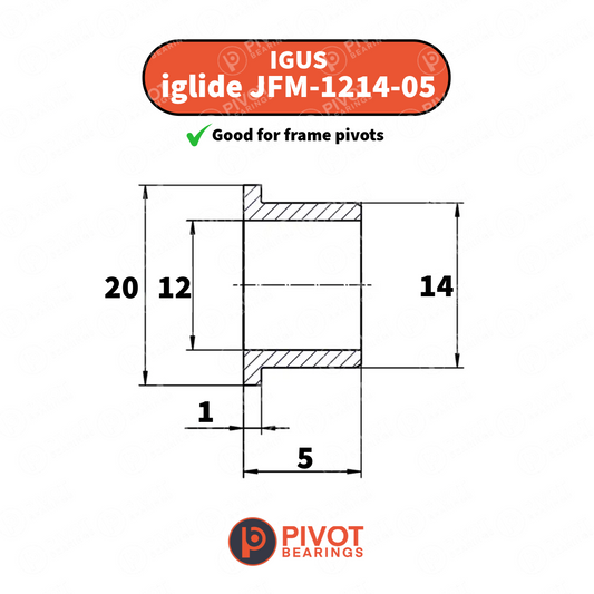 IGUS iglide J Flange Bushing JFM-1214-06